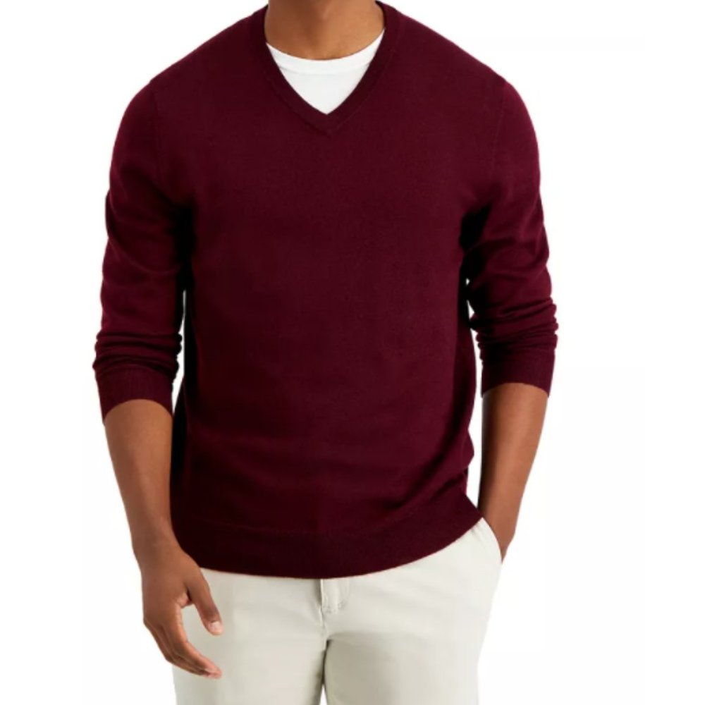 NWT Club Room Wool-Blend V-Neck Sweater‎